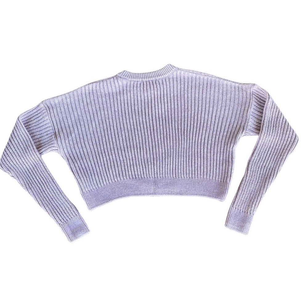 Urban Outfitters Big Sur Ribbed Knit Sweater Crop Top Soft Lilac Pink Size Med - Picture 5 of 8